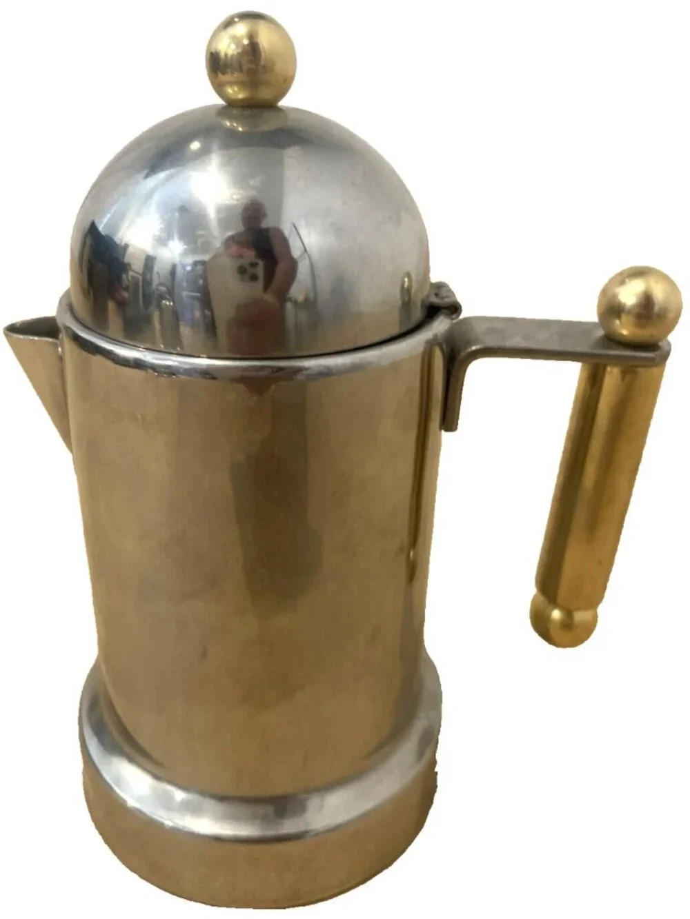 Vev Vigano Kontessa 18/10 Stainless Steel Inox 24K Handles 10 oz Creamer Italy